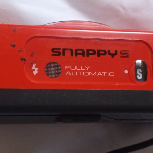 Canon Snappy S Film Camera 35mm, Lens 1:4.5 W/ Pouch, Red, As Is For Parts, Vntg - Picture 2 of 5